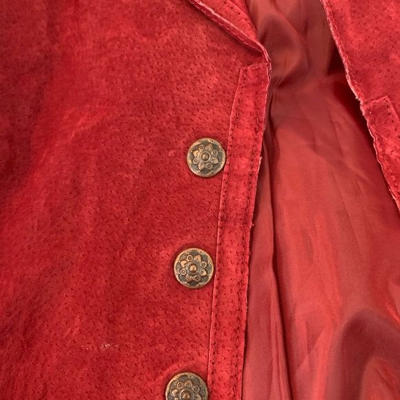 LAL (Live a Little) Burgundy LEATHER Dress Jacket - Picture 5 of 6